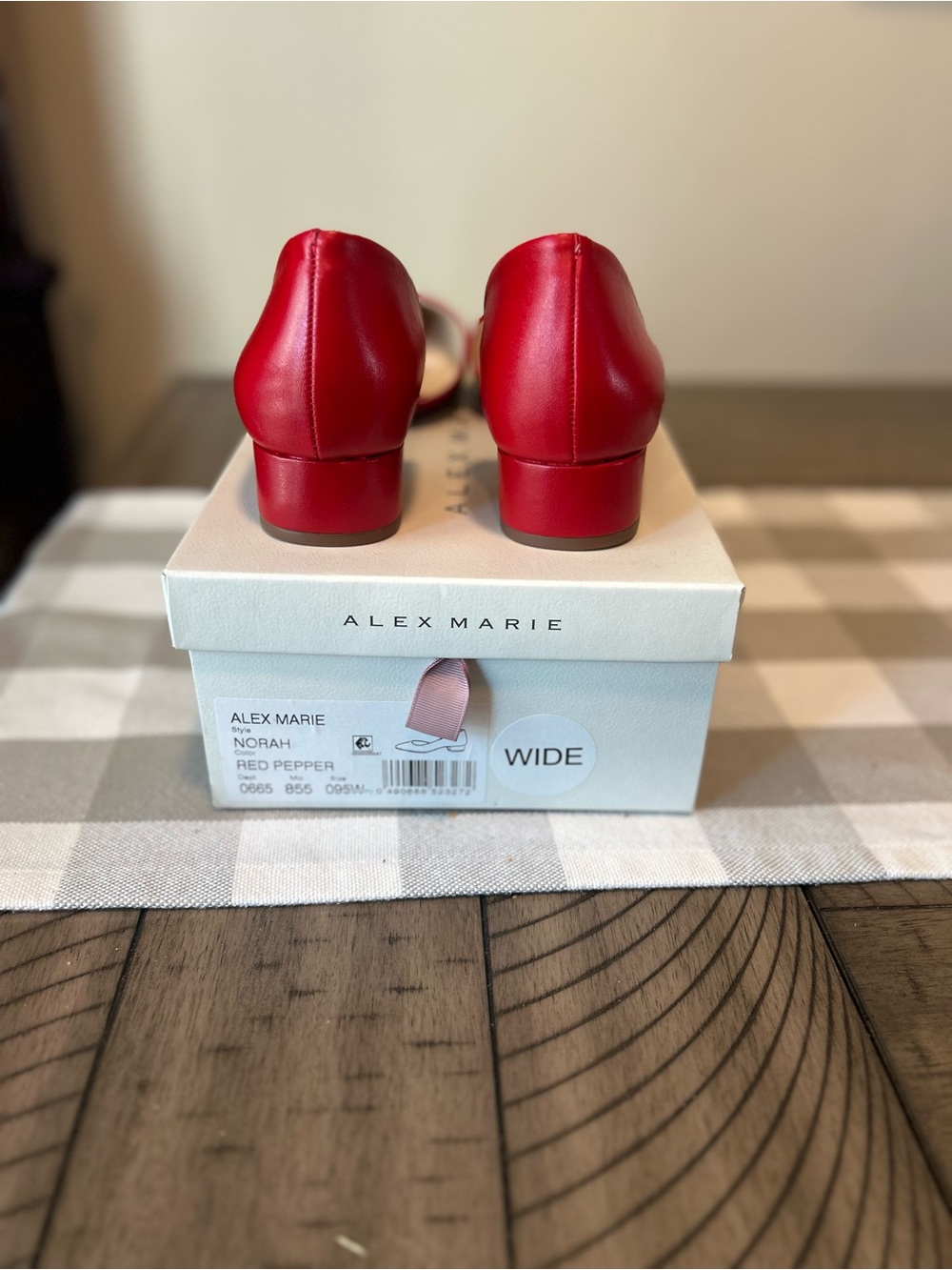Alex Marie Red Pepper Leather Block Heel 9.5 W - Picture 3 of 4